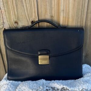 VINTAGE COACH 5357 Black Leather Briefcase